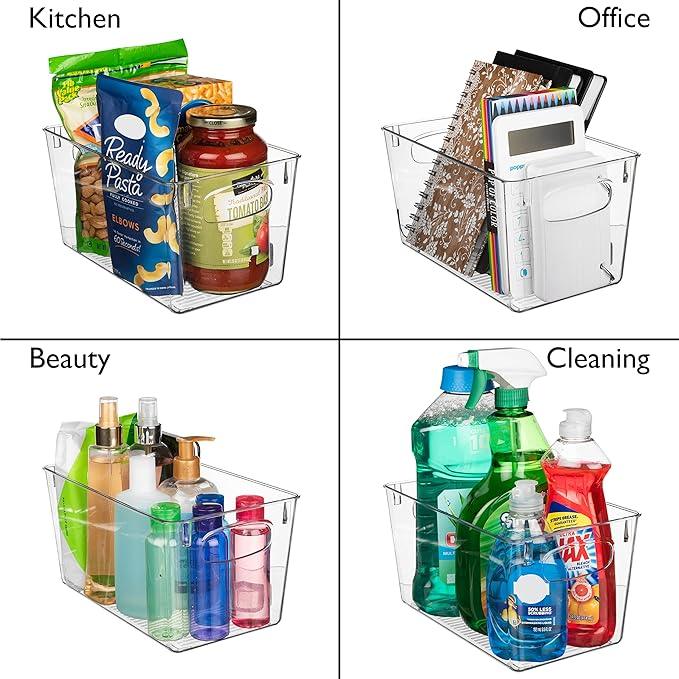 ClearSpace Clear Plastic Storage Bins – Perfect Kitchen Organization and Storage or Pantry Storage – Fridge Organizer, Pantry Organization and Clear Storage Bins, Cabinet Organizers - ModernBath