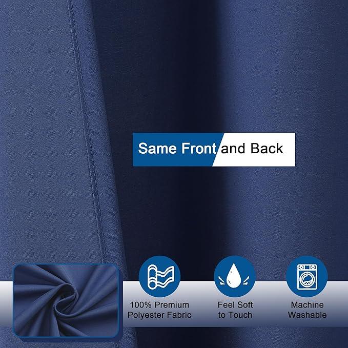 OVZME Zora 84 Inch Shower Curtain Set with 12 Plastic Hooks, Plain Fabric Shower Curtain for Bathroom - Extra Long Shower Curtain, Water Resistance, Machine Washable Soft Cloth, 72WX84L, Dusty Blue - ModernBath