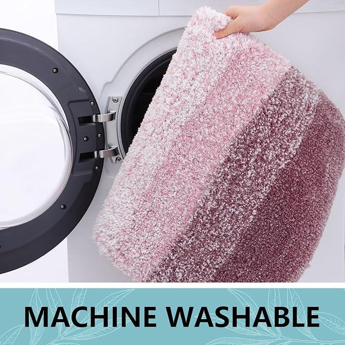 Arotive Microfiber Bathroom Rugs, Shaggy Soft and Absorbent Bath Rug, Non-Slip, Thick Plush Machine Washable Dry Bath Mats for Bathroom, Tub and Shower, 54x24, Mauve, Rectangular - ModernBath