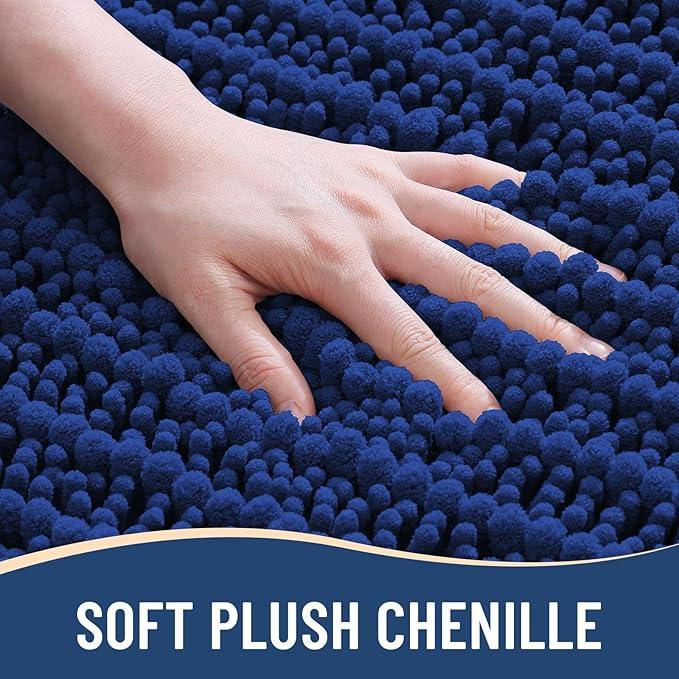 Arotive Luxury Chenille Bathroom Rug Mat, Extra Soft Thick Absorbent Shaggy Bath Rugs, Non-Slip Machine Wash Dry, Plush Bath Mats for Bathroom, Shower and Tub, 47x24, Royal Blue - ModernBath
