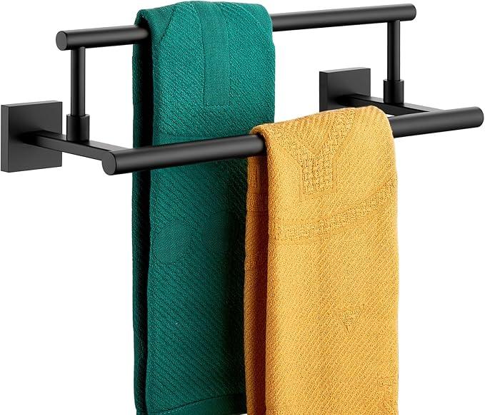 KOKOSIRI Bathroom Towel Bars 16 Inch Towel Rails Matte Black 40CM Hand Towel Holder for Kitchen Garage Wall Stainless Steel B5009BK-L16 - ModernBath