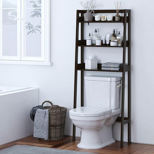 UTEX Over The Toilet Storage, 3-Tier Bathroom Shelves Over Toilet, Behind Toilet Bathroom Organizer (Espresso) - ModernBath