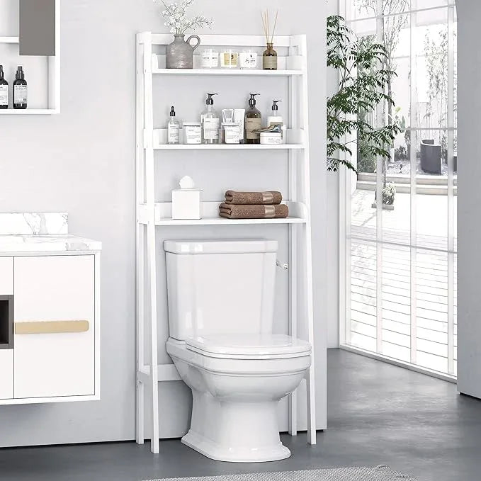 UTEX Over The Toilet Storage Shelf, 3-Tier Over Toilet Bathroom Organizer, Above Toilet Shelves Rack (White) - ModernBath