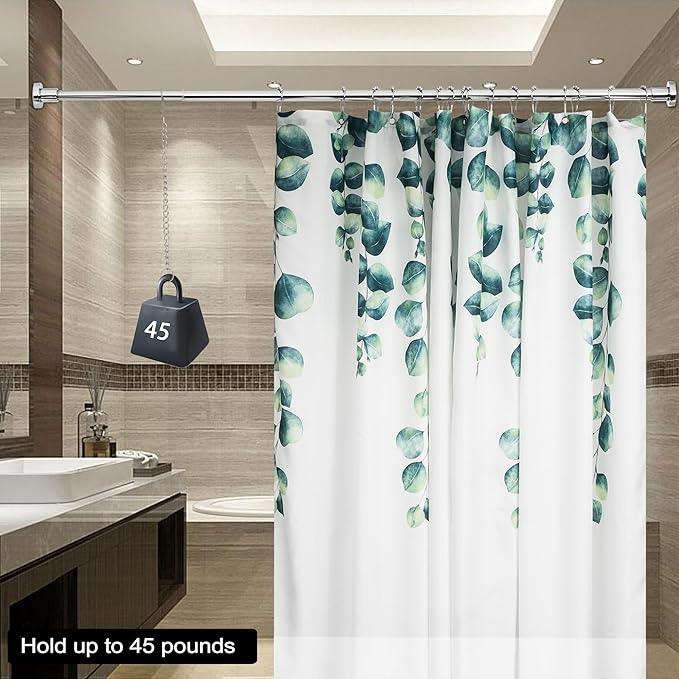 Artiwell Heavy Duty Shower Rod, Adjustable Shower Curtain Rod, Expandable 47-84 Inch, Permanent Mount Shower Rod, Never Rust Stainless Steel For Window Curtain and Closet, Chrome Plated - ModernBath