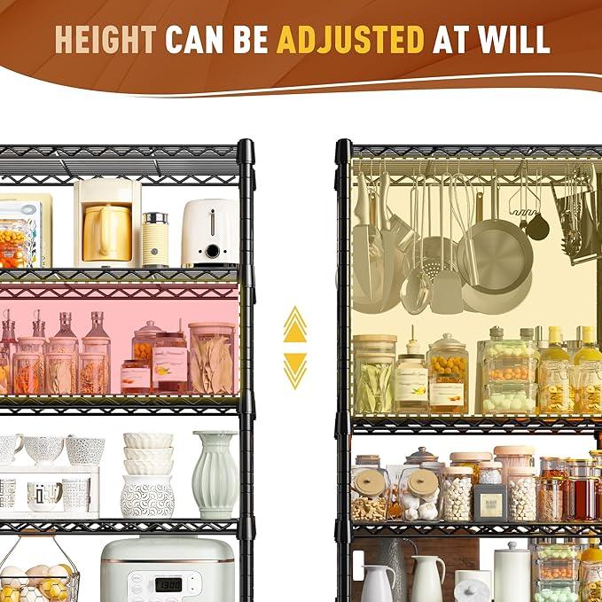 REIBII 7-Tier Metal Shelving Unit, 71’’H x 18’’W x 18’’D, 1176 LBS Weight Capacity, Adjustable Garage Shelving for Storage, Heavy Duty Shelves for Kitchen, Living Room, Bathroom etc. - ModernBath