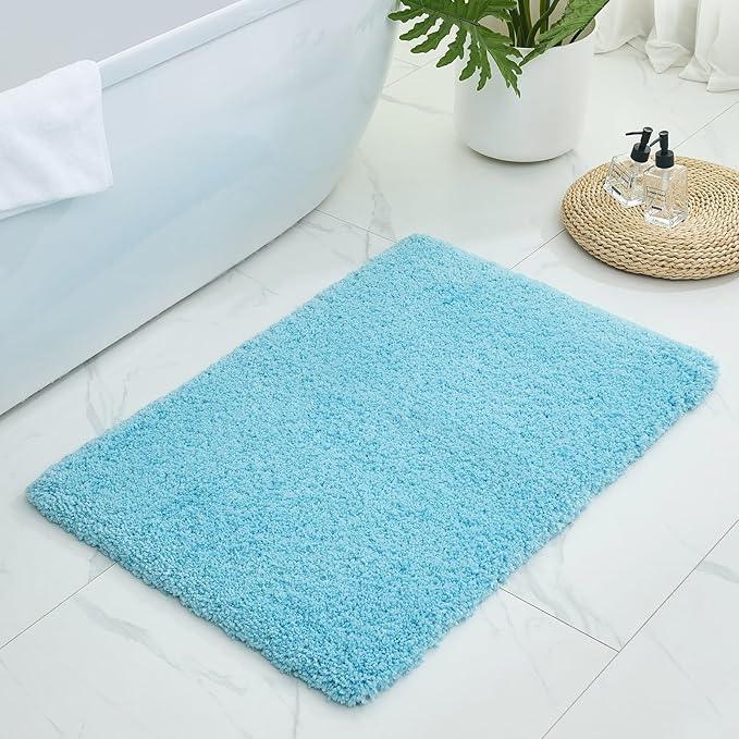 Ruggnovea Bathroom Rugs Non Slip Washable 36x24, Ultra Soft Thick Shaggy Absorbent Bath Mats, High Density Foam Latex Non Slip Backing Bath Rugs, Microfiber Bath Mats for Bathroom Floor&Sink,Teal - ModernBath