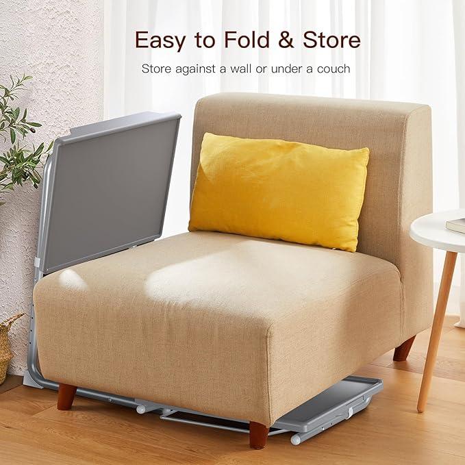 HUANUO Adjustable TV Tray Table - TV Dinner Tray on Bed & Sofa, Comfortable Folding Table with 6 Height & 3 Tilt Angle Adjustments (Gray) - ModernBath