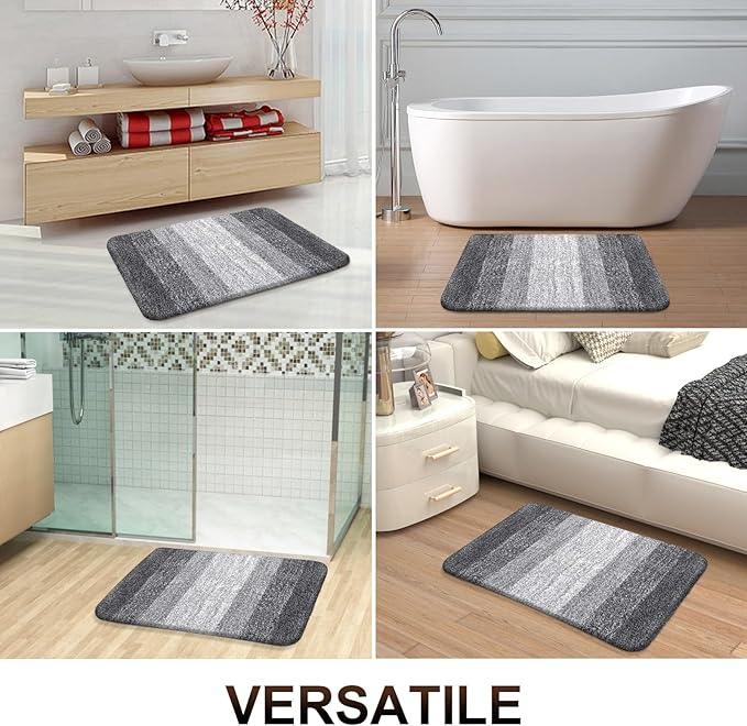 OLANLY Bathroom Runner Rugs 59x20, Extra Soft Absorbent Microfiber Bath Rugs, Rubber Backing, Quick Dry, Machine Washable Bath Mats for Bathroom Floor, Tub and Shower, Home Decor Accessories, Grey - ModernBath