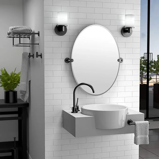 Gatco 1481MX Latitude II Round Toilet Brush and Holder, Matte Black - ModernBath
