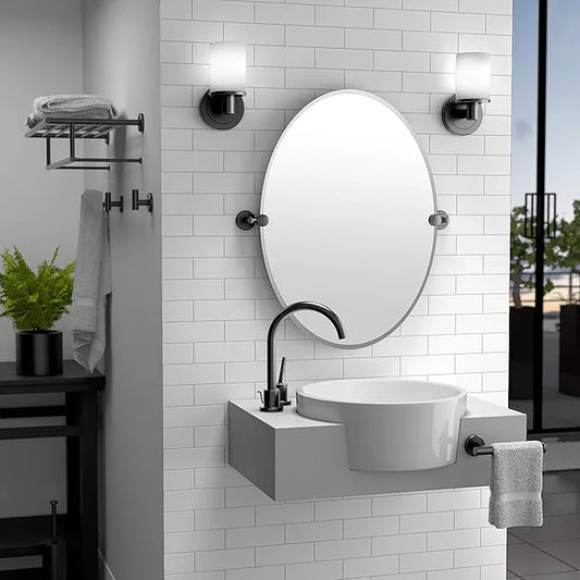 Gatco 1481MX Latitude II Round Toilet Brush and Holder, Matte Black - ModernBath