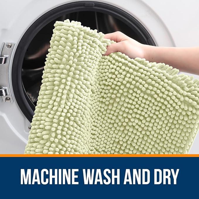 OLANLY Bathroom Rugs 30x20, Extra Soft Absorbent Chenille Bath Rugs, Rubber Backing Quick Dry, Machine Washable Bath Mats for Bathroom Floor, Tub and Shower, Home Decor Accessories, Vanilla - ModernBath
