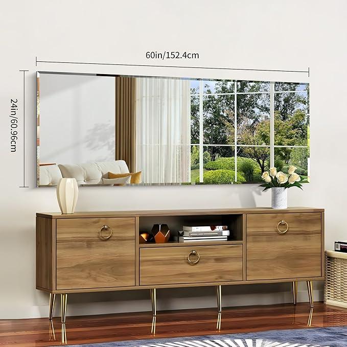 CILIBER Beveled Mirror, 24x60 Large Frameless Beveled Bathroom Mirrors for Wall, Upgraded Shatterproof Rectangle Vanity Mirror with Beveled Edge for Bathroom, Bedroom, Living Room and Entryway - ModernBath