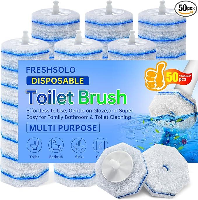 50 Count Disposable Toilet Wand Refills for Clorox, Upgraded Replacement Brush Heads Compatible With Most Toilet Wand Refill System - 5X Cleaning Power Toilets Bowl Cleaner with Exclusive Formula - ModernBath