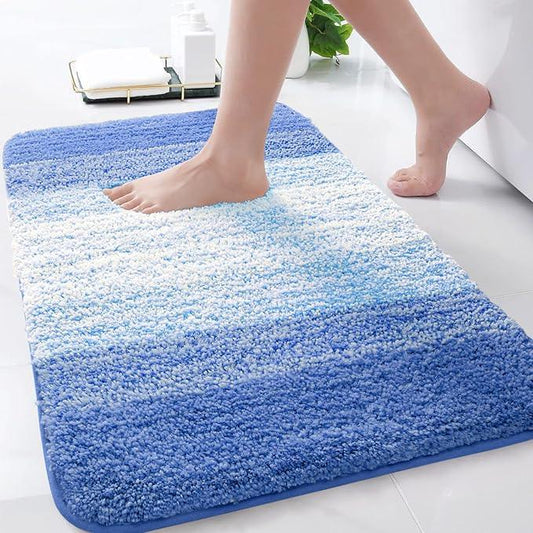 Arotive Microfiber Bathroom Rugs, Shaggy Soft and Absorbent Bath Rug, Non-Slip, Thick Plush Machine Washable Dry Bath Mats for Bathroom, Tub and Shower, 30x20, Light Royal Blue, Rectangular - ModernBath