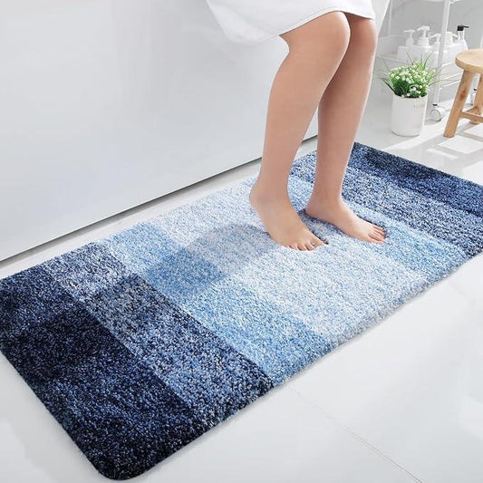 OLANLY Bathroom Runner Rugs 44x24, Extra Soft Absorbent Microfiber Bath Rugs, Rubber Backing, Quick Dry, Machine Washable Bath Mats for Bathroom Floor, Tub and Shower, Home Decor Accessories, Navy - ModernBath