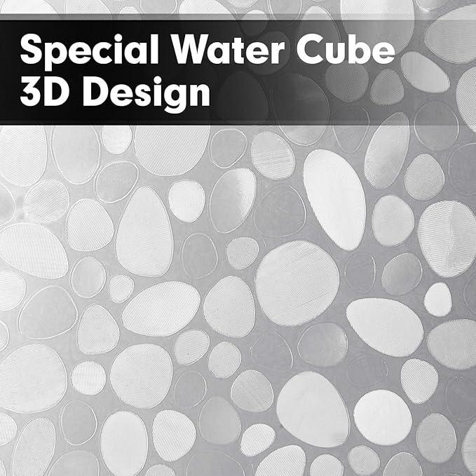 Hereisa 3D Pebble Pattern Waterproof Shower Curtain Liner EVA Shower Curtain with 3 Bottom Magnets, Shower Liner for Shower Stall, Bathtubs, 72 x 80 - ModernBath