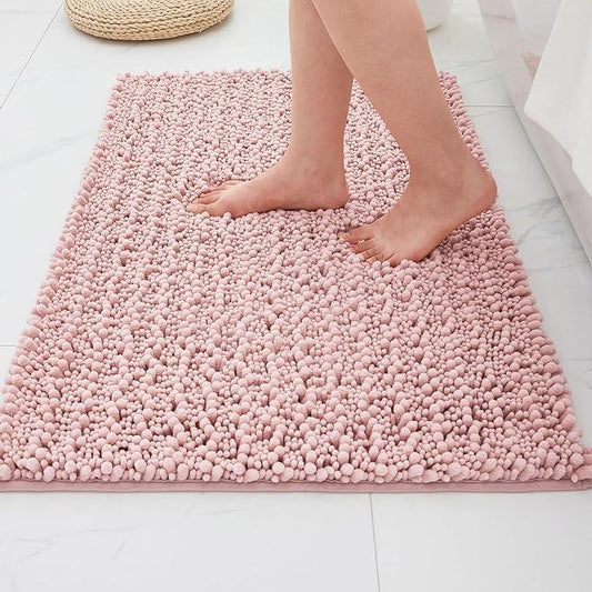ILANGO Bathroom Rugs Pink 36x24,Extra Soft Absorbent Chenille Bath Rugs,Thick Non-Slip Shaggy Bath Mat,Machine Washable Quick Dry Shaggy Bath Mats for Bathroom Floor, Tub, Shower Accessories - ModernBath