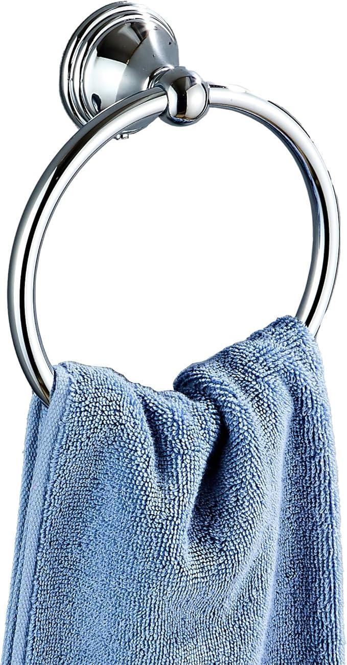 Towel Ring for Bathroom, Chrome Hand Towel Holder 2 Pack, Bathroom Accessories and Towel Racks for Bathroom Wall Mount - ModernBath