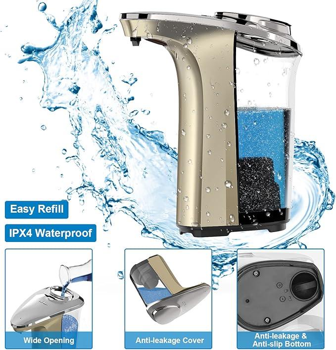 PZOTRUF Automatic Soap Dispenser, Touchless Dish soap Dispenser 17oz/500ml with Upgraded Infrared Sensor, 5 Adjustable Soap Dispensing Levels, Liquid Hand soap Dispenser for Bathroom & Kitchen - ModernBath