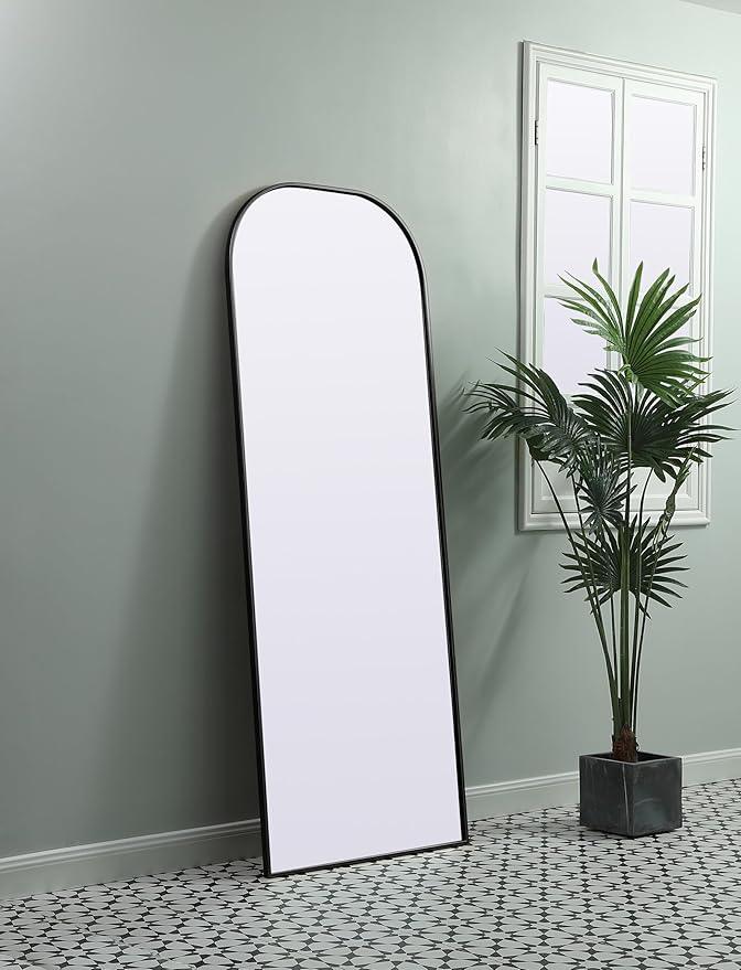 Illuminate, Metal Frame Arch Full Length Mirror 28X74 Inch in, Modern, Black - ModernBath