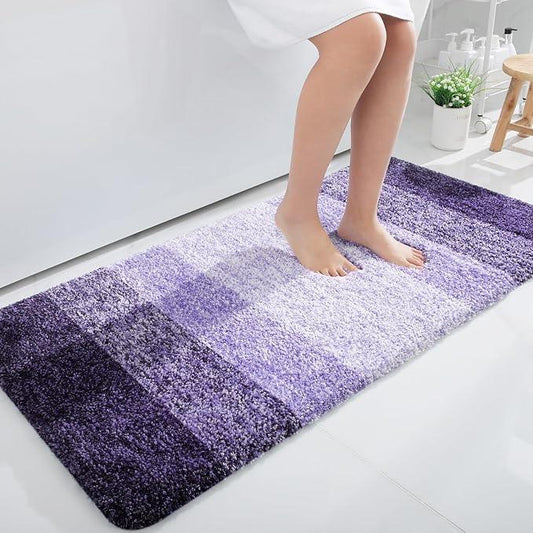 OLANLY Bathroom Runner Rugs 44x24, Extra Soft Absorbent Microfiber Bath Rugs, Rubber Backing, Quick Dry, Machine Washable Bath Mats for Bathroom Floor, Tub and Shower, Home Decor Accessories, Violet - ModernBath