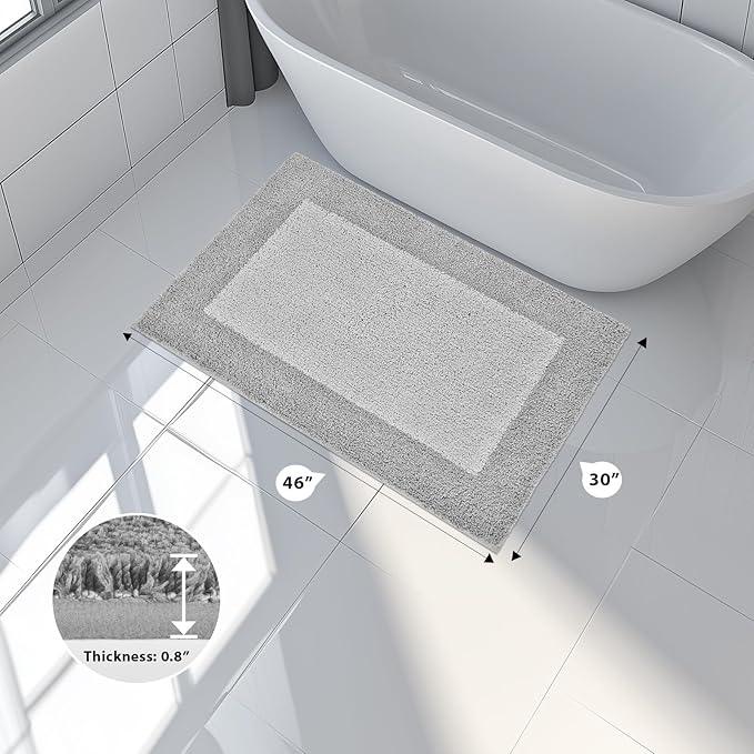 anllugs Bathroom Rugs 30" x 46", Non-Slip Extra Soft Absorbent Bath Rugs, Machine Washable Quick Dry Bath Mats for Bathroom Floor, Shower, Bathtub and Sink, Light Grey & Grey - ModernBath