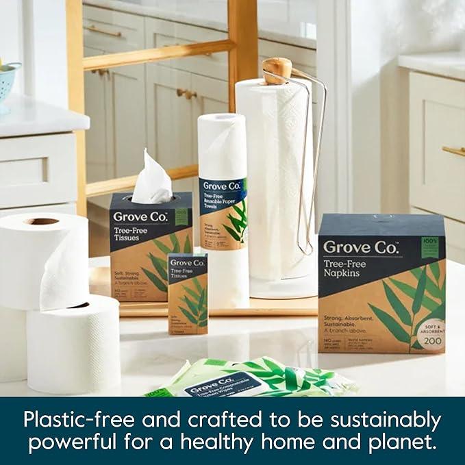 Grove Co. Bamboo Toilet Paper Tree Free & Septic Safe Bath Tissue, Ultra Soft, Durable, & Absorbent 3 Ply Sheets (1 Roll = 44.4 sq ft) Bulk Toilet Paper (Pack of 18 Rolls) - ModernBath