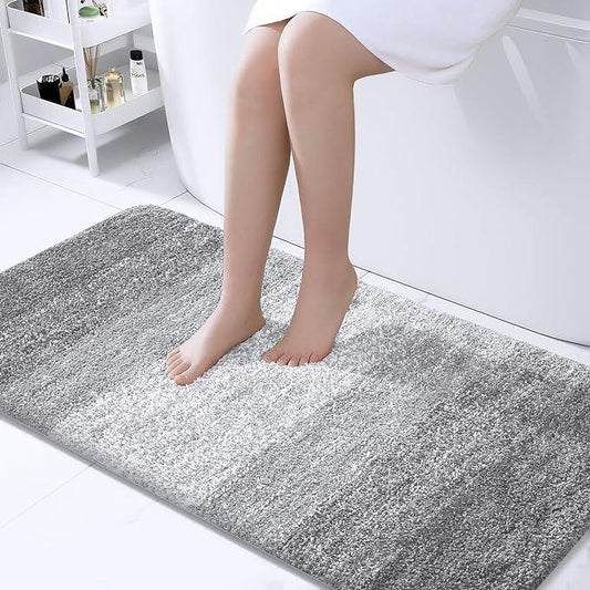 OLANLY Bathroom Runner Rugs 47x24, Extra Soft Absorbent Microfiber Bath Rugs, Rubber Backing, Quick Dry, Washable Bath Mats for Bathroom Floor, Tub and Shower, Home Decor Accessories, Light Grey - ModernBath