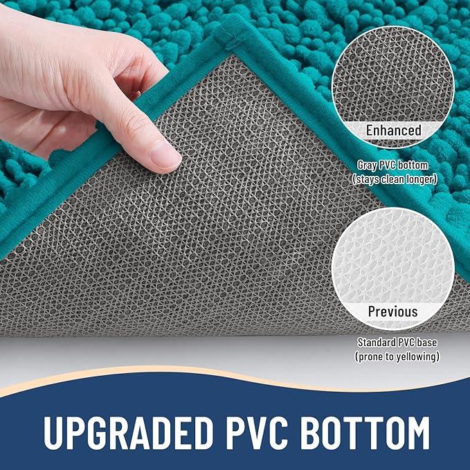 Arotive Luxury Chenille Bathroom Rug Mat, Extra Soft Thick Absorbent Shaggy Bath Rugs, Non-Slip Machine Wash Dry, Plush Bath Mats for Bathroom, Shower and Tub, 30x20, Lake Blue - ModernBath