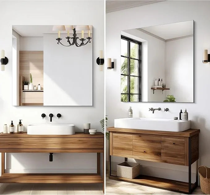 CILIBER Frameless Wall Mirror, 36x36 inch Square Bathroom Mirrors for Wall, Upgraded Shatterproof Vanity Mirror Over Sink with Polished Edge for Bathroom,Bedroom,Living Room and Entryway - ModernBath