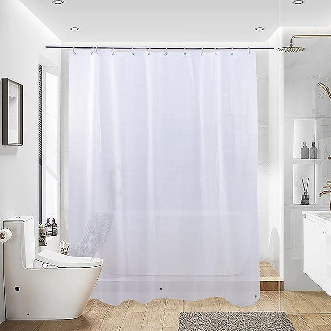 NTBAY EVA Semi-Transparent Clear Shower Curtain with Waffle Weave, Water-Repellent Liner with 3 Magnets for Bathroom, 72x72 Inches - ModernBath