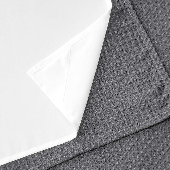 River Dream Stall Heavyweight No Hooks Required Dotted Waffle Weave Shower Curtain with Snap in Liner - 36W x 74H,Hotel Grade,Spa Like Bath Curtain,Gray - ModernBath