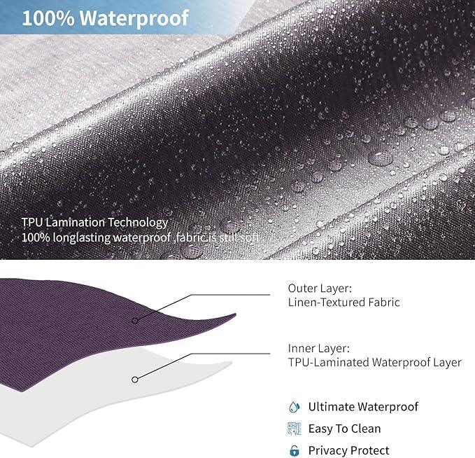 THAIGEE 2-in-1 Waterproof Fabric Shower Curtain or Liner,Linen Textured,Breathable TPU & Washable Bathroom Shower Curtain Set with 12 Plastic Hooks,Modern,72"x72" Purple - ModernBath
