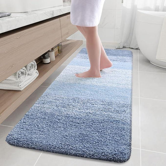 Arotive Microfiber Bathroom Rugs, Shaggy Soft and Absorbent Bath Rug, Non-Slip, Thick Plush Machine Washable Dry Bath Mats for Bathroom, Tub and Shower, 70x24, Light Blue, Rectangular - ModernBath