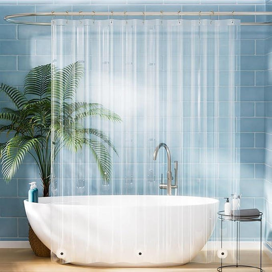 Titanker Plastic Shower Curtain Liner, Clear Shower Liner PEVA 72x75 Lightweight Waterproof Shower Curtains for Bathroom with Magnets and Rustproof Grommets - ModernBath