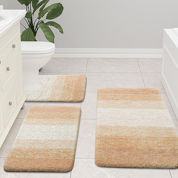 Arotive Microfiber Bathroom Rugs, Shaggy Soft and Absorbent Bath Rug, Non-Slip, Thick Plush Machine Washable Dry Bath Mats for Bathroom, Tub and Shower, 30x20, Beige, Rectangular - ModernBath