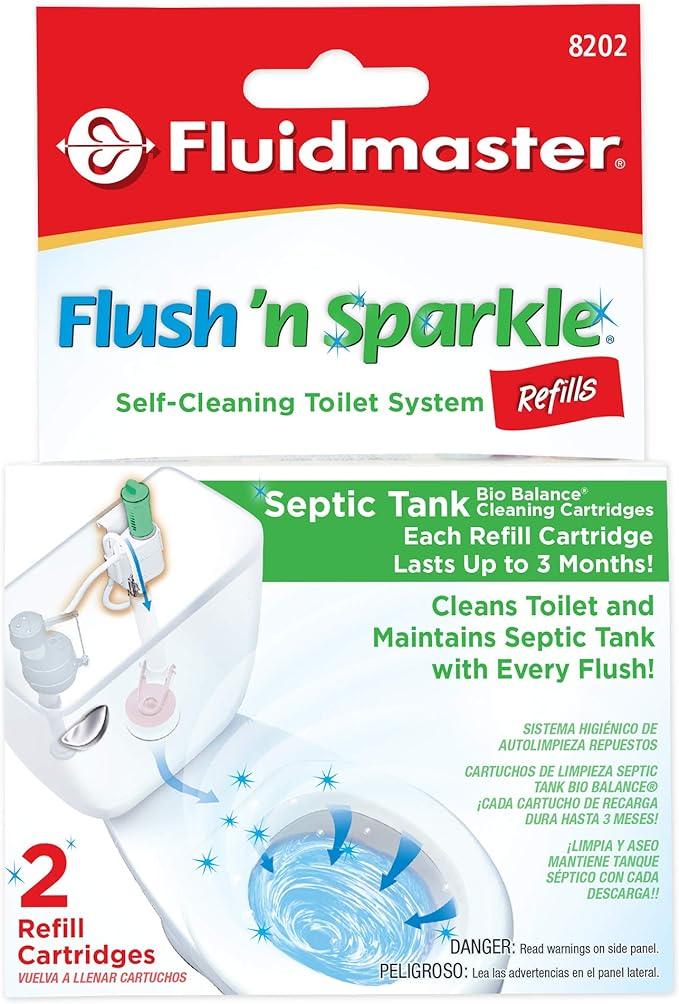Fluidmaster 8202P8 Flush 'n Sparkle Automatic Toilet Bowl Cleaning System Refills, BioBalance Septic 2-Pack - ModernBath