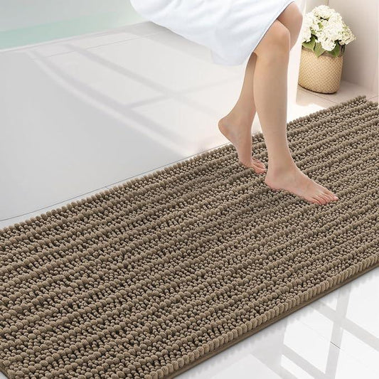 Smiry Bathroom Rugs Mat 70x24, Extra Soft Absorbent Chenille Bath Rugs, Non Slip Rubber Backing Machine Washable Quick Dry Bath Mats for Bathroom Floor, Tub, Shower, Home Decor Accessories, Camel - ModernBath