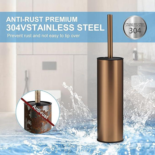 BGL Rose Gold Toilet Brush and Holder,Stainless Steel Toilet Brushes for Bathroom with Holder - ModernBath