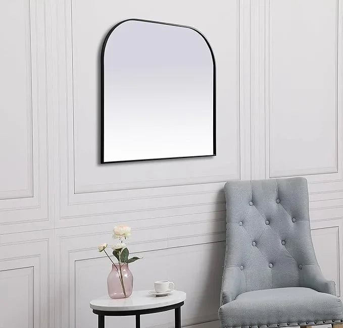 Illuminate, Metal Frame Arch Mirror 42X38 Inch in, Modern, Black - ModernBath