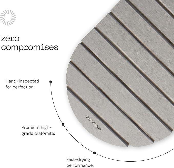 Foldable Stone Bath Mat Large - 24’’ x 15’’ Natural Diatomaceous Earth Bath Mat Stone Absorbing - Fast Drying Stone Mat Bathroom - Large Bath Stone Mat for Bathroom Floor - Graphite Color - ModernBath
