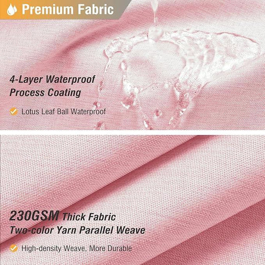 BTTN Extra Long Shower Curtain - 84 Inch Long Linen Textured Heavy Duty Fabric Shower Curtain Set with 12 Plastic Hooks, Hotel Spa Simple Polyester Bath Curtains for Bathroom, 72x 84,Pink - ModernBath