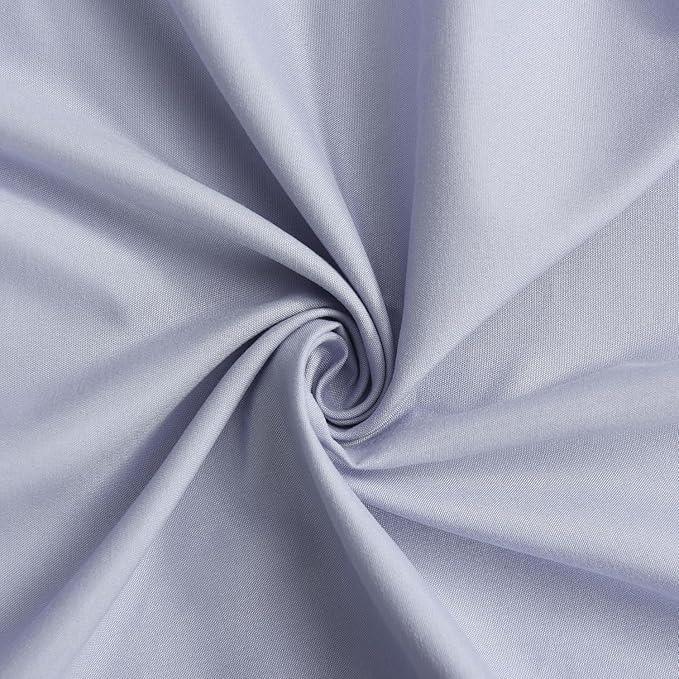 Homechoice Decor Fog Blue Ruffle Shower Curtain 72“ W x 84” H, Vintage Handcrafted Bow Tie Bath Curtain for Master Bathroom, Ruched Microfiber Bathroom Curtain with 12 Buttonholes (LQ-10) - ModernBath