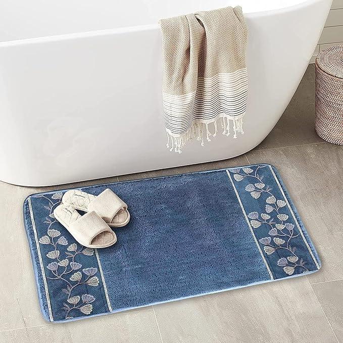 Zahari Home Capri Bathroom Rug Luxury Bath Rug Washable Beautiful Shower Mat Unique Design Stylish Non Slip Shower Mat Royal Blue Bath Rug Bath Shower Tub Decor - ModernBath