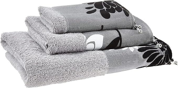 Zahari Home Erica Bathroom Towel Set - 3 Piece Modern Decor Grey Towel Set - ModernBath