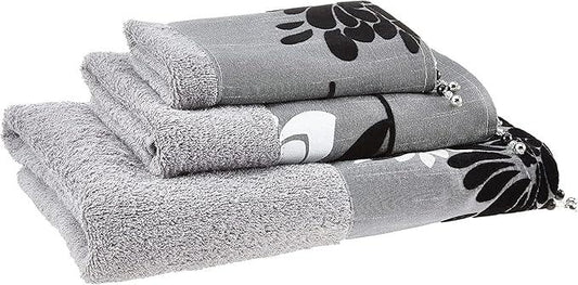 Zahari Home Erica Bathroom Towel Set - 3 Piece Modern Decor Grey Towel Set - ModernBath