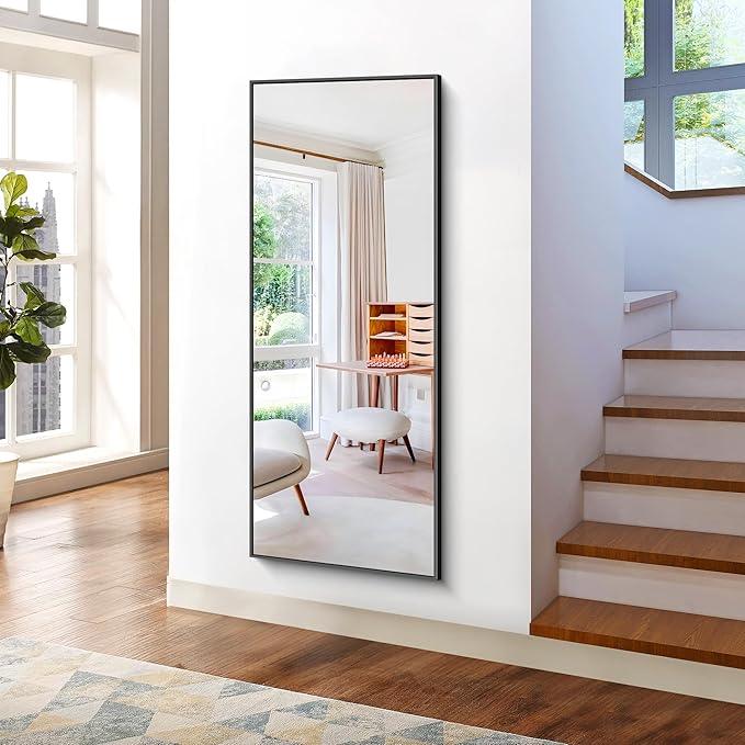 KOCUUY Black Bathroom Mirrors, 60"x24" Large Rectangle Mirrors for Bathroom Sink, Oversized Wall Mirror Black Metal Framed Decor for Living Room, Farmhouse, Entryway, Hang Horizontal/Vertical - ModernBath