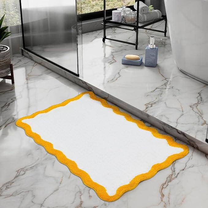 C23 Luxury Bathroom Rugs, Bath Mat - 20"x32" | 2200 GSM Tufted Cotton Bathroom Mat | Ultra-Absorbent Quick Dry, Heavyweight Non-Slip Bathmat | Thick Soft Plush Machine Washable Bath Rug - ModernBath