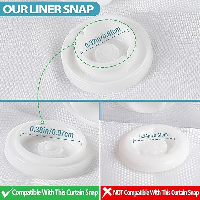 Conbo Mio 3 Pack Hotel Fabric Snap in Shower Curtain Liner Replacement Removable Water Repellent Liner for Bathroom Shower Curtain Liner 70W X 54H - ModernBath