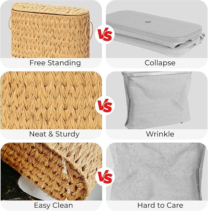 GRANNY SAYS Toilet Paper Storage Basket with Handle, Decorative Toilet Paper Holder, Waterproof Bathroom Organizers and Storage, Wicker Basket for Bathroom Storage - ModernBath